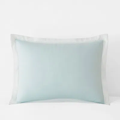 The Company Store Solid Border Classic Cool Cotton Percale Sham In Multi