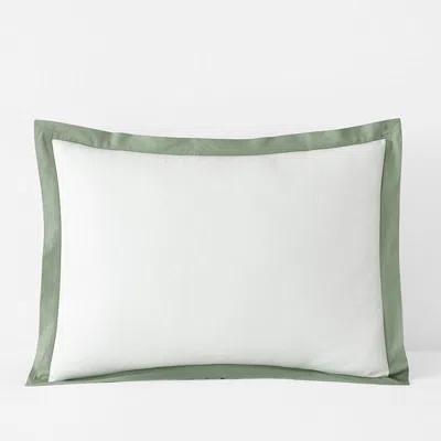 The Company Store Solid Border Classic Cool Cotton Percale Sham In Multi