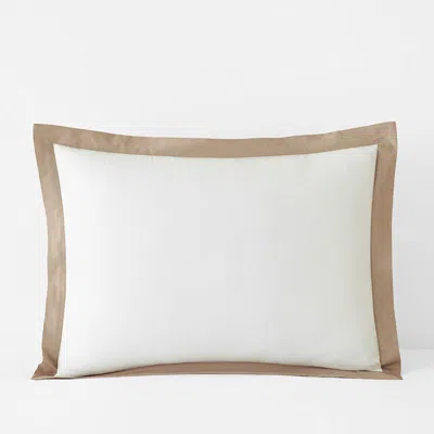 The Company Store Solid Border Classic Cool Cotton Percale Sham In Multi