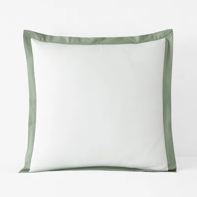 The Company Store Solid Border Classic Cool Cotton Percale Sham In Multi