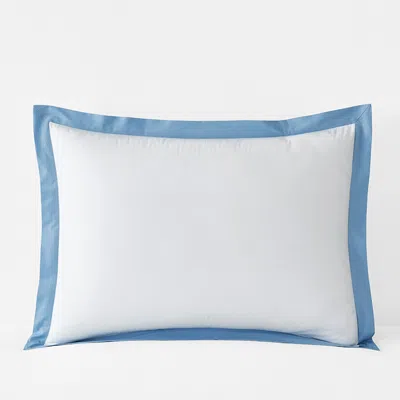 The Company Store Solid Border Classic Cool Cotton Percale Sham In Multi