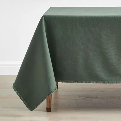 The Company Store Solid Fringe Tablecloth In Moss Green
