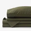 The Company Store Solid Garment Washed Cotton Percale Bed Sheet Set In Green