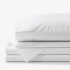 The Company Store Solid Garment Washed Cotton Percale Bed Sheet Set In White