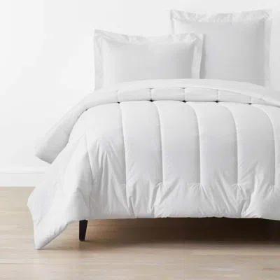 The Company Store Solid Garment Washed Cotton Percale Comforter In White