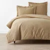 The Company Store Solid Garment Washed Cotton Percale Duvet Cover In Brown