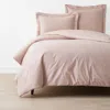 The Company Store Solid Garment Washed Cotton Percale Duvet Cover In Pink