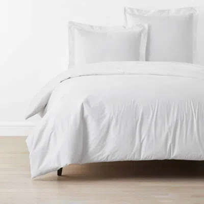 The Company Store Solid Garment Washed Cotton Percale Duvet Cover In White