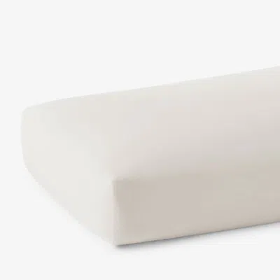 The Company Store Solid Garment Washed Cotton Percale Fitted Bed Sheet In White