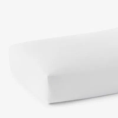 The Company Store Solid Garment Washed Cotton Percale Fitted Bed Sheet In White