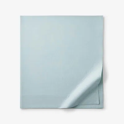 The Company Store Solid Garment Washed Cotton Percale Flat Bed Sheet In Cloud Blue