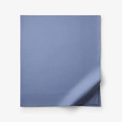 The Company Store Solid Garment Washed Cotton Percale Flat Bed Sheet In Denim Blue
