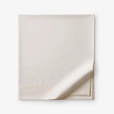 The Company Store Solid Garment Washed Cotton Percale Flat Bed Sheet In Ivory