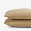 The Company Store Solid Garment Washed Cotton Percale Pillowcase Set In Brown