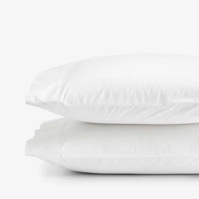 The Company Store Solid Garment Washed Cotton Percale Pillowcase Set In White