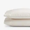The Company Store Solid Garment Washed Cotton Percale Pillowcase Set In White