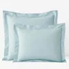 The Company Store Solid Garment Washed Cotton Percale Sham In Blue
