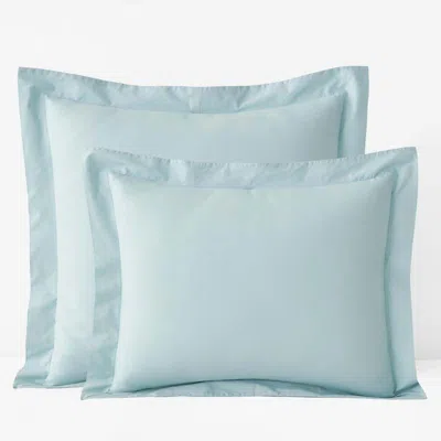 The Company Store Solid Garment Washed Cotton Percale Sham In Blue