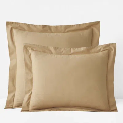 The Company Store Solid Garment Washed Cotton Percale Sham In Brown
