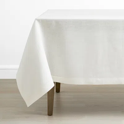 The Company Store Solid Linen Tablecloth In Off White