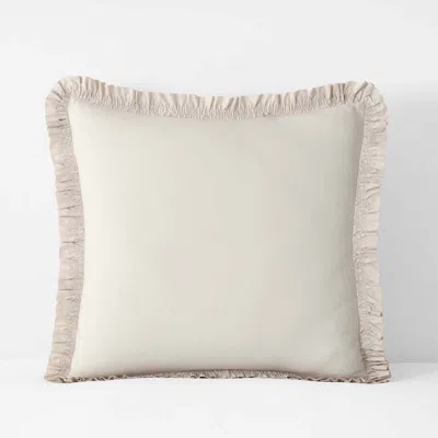 The Company Store Solid Ruffle Garment Washed Cotton Percale Sham In Neutral