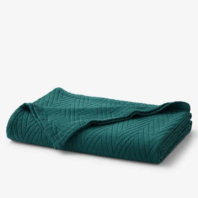 The Company Store Somerset Blanket In Dark Green
