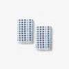 The Company Store Spectrum Washcloths, Geometric, Pattern Print, Set Of 2 In Blue