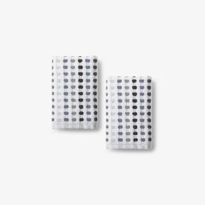 The Company Store Spectrum Washcloths, Geometric, Pattern Print, Set Of 2 In Gray