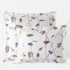 The Company Store Spring Leaf Premium Smooth Wrinkle-free Sateen Sham In Green/ivory/purple