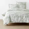The Company Store Spring Vine Classic Smooth Sateen Duvet Cover In Green/ivory