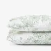 The Company Store Spring Vine Classic Smooth Sateen Pillowcase Set In Green/ivory