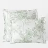 The Company Store Spring Vine Classic Smooth Sateen Sham In Green/ivory