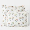 The Company Store Stem Bouquet Classic Cool Cotton Percale Sham In Blue/orange/coral