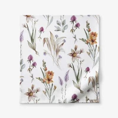 The Company Store Stem Florals Premium Smooth Wrinkle-free Sateen Flat Bed Sheet In Multi