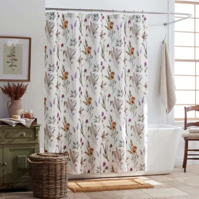 The Company Store Stem Florals Premium Smooth Wrinkle-free Sateen Shower Curtain In Multi