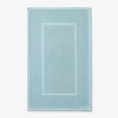 The Company Store Sterling Cotton Bath Mat In Teal/turquoise Blue