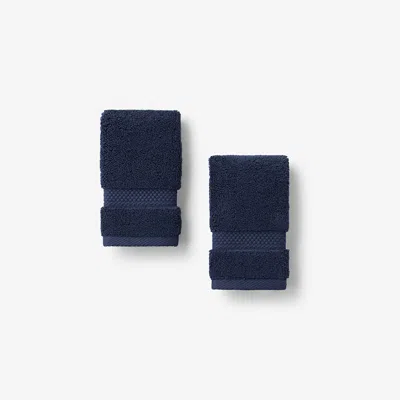 The Company Store Sterling Supima® Cotton Washcloths, Set Of 2 In Blue