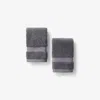 The Company Store Sterling Supima® Cotton Washcloths, Set Of 2 In Dark Gray