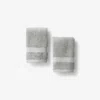 The Company Store Sterling Supima® Cotton Washcloths, Set Of 2 In Light Gray