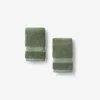 The Company Store Sterling Supima® Cotton Washcloths, Set Of 2 In Loden Green