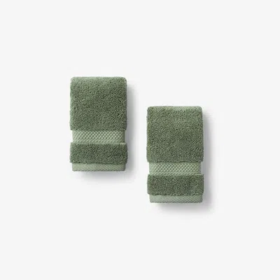 The Company Store Sterling Supima® Cotton Washcloths, Set Of 2 In Loden Green