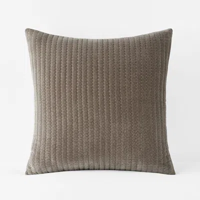 The Company Store Straight Stitch Velvet Quilted Sham In Brown