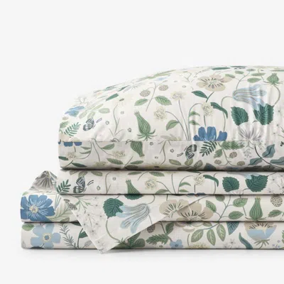 The Company Store Strawberry Fields Classic Cool Cotton Percale Bed Sheet Set In Multi