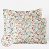 The Company Store Strawberry Fields Classic Cool Cotton Percale Sham In White