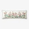 The Company Store Strawberry Fields Decorative Lumbar Pillow Cover In Ivory