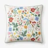 The Company Store Strawberry Fields Decorative Square Pillow Cover In Ivory/red