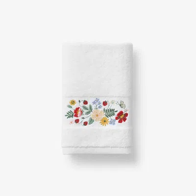 The Company Store Strawberry Fields Embroidered Hand Towel In White