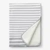 The Company Store Stripe Knit Baby Blanket In Gray