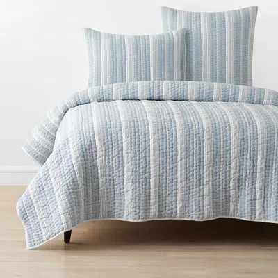 The Company Store Stripe Quilt In Blue