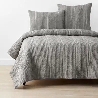 The Company Store Stripe Quilt In Gray